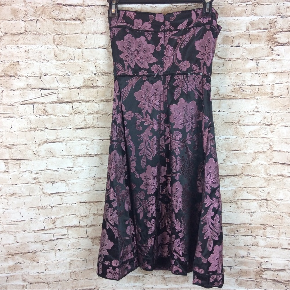 Molly New York Floral Strapless Occasion Dress 2 - Picture 2 of 5
